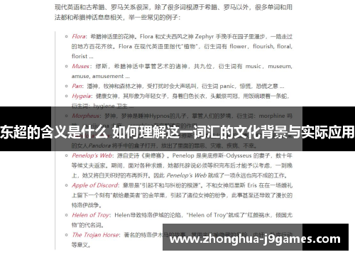 东超的含义是什么 如何理解这一词汇的文化背景与实际应用 东超的含义是什么 如何理解这一词汇的文化背景与实际应用